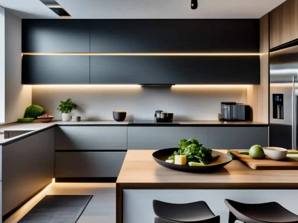 Cocina moderna para cocinar keto con tecnología de vanguardia