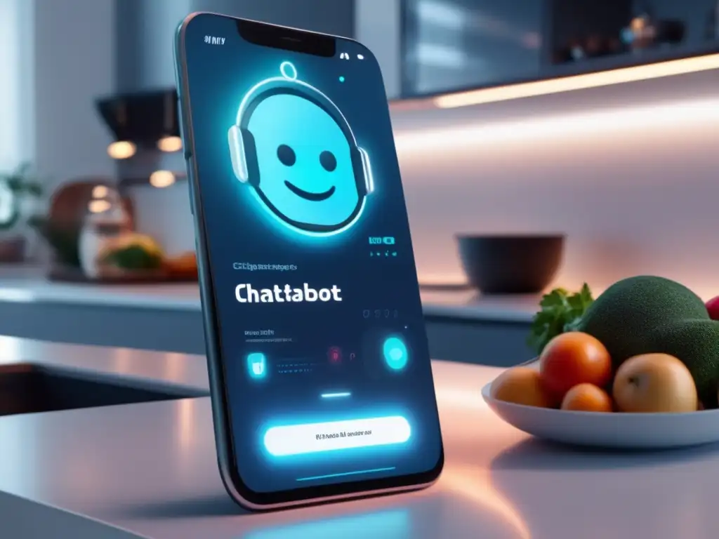 Interfaz futurista de chatbot para dieta cetogénica