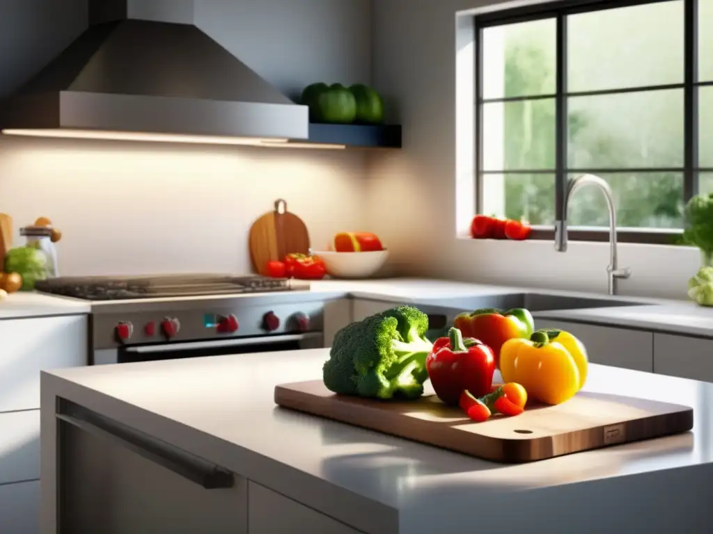 Vegetales frescos y moderna cocina saludable