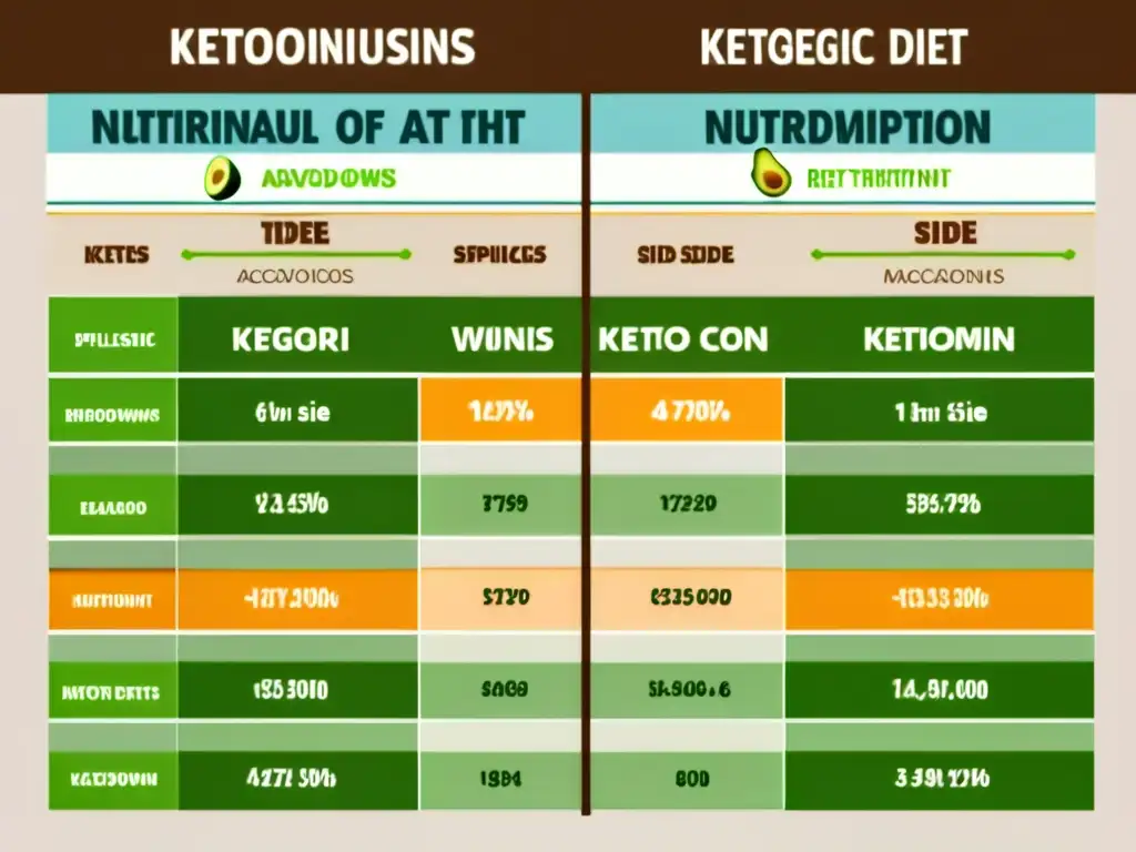 Una comparación visual de la eficacia en la reducción de la epilepsia entre la dieta cetogénica y la dieta Atkins modificada, detallando su composición nutricional.