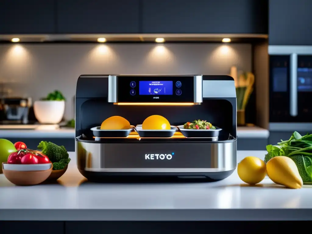 Estación futurista de preparación de comidas keto