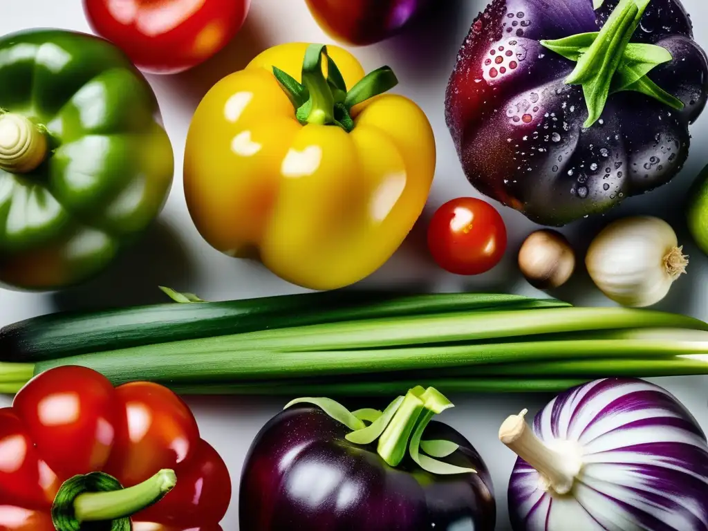 Una explosión de color y frescura en una variedad de vegetales, capturando la esencia de una dieta cetogénica.