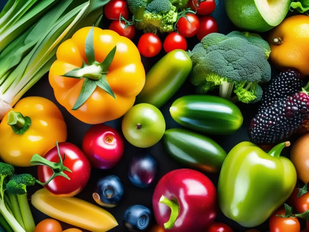 Una explosión de colores y frescura en frutas y verduras, perfectas para una dieta cetogénica libre de aditivos y conservantes.