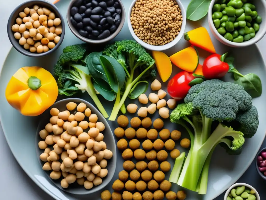Plato vibrante con proteínas vegetales