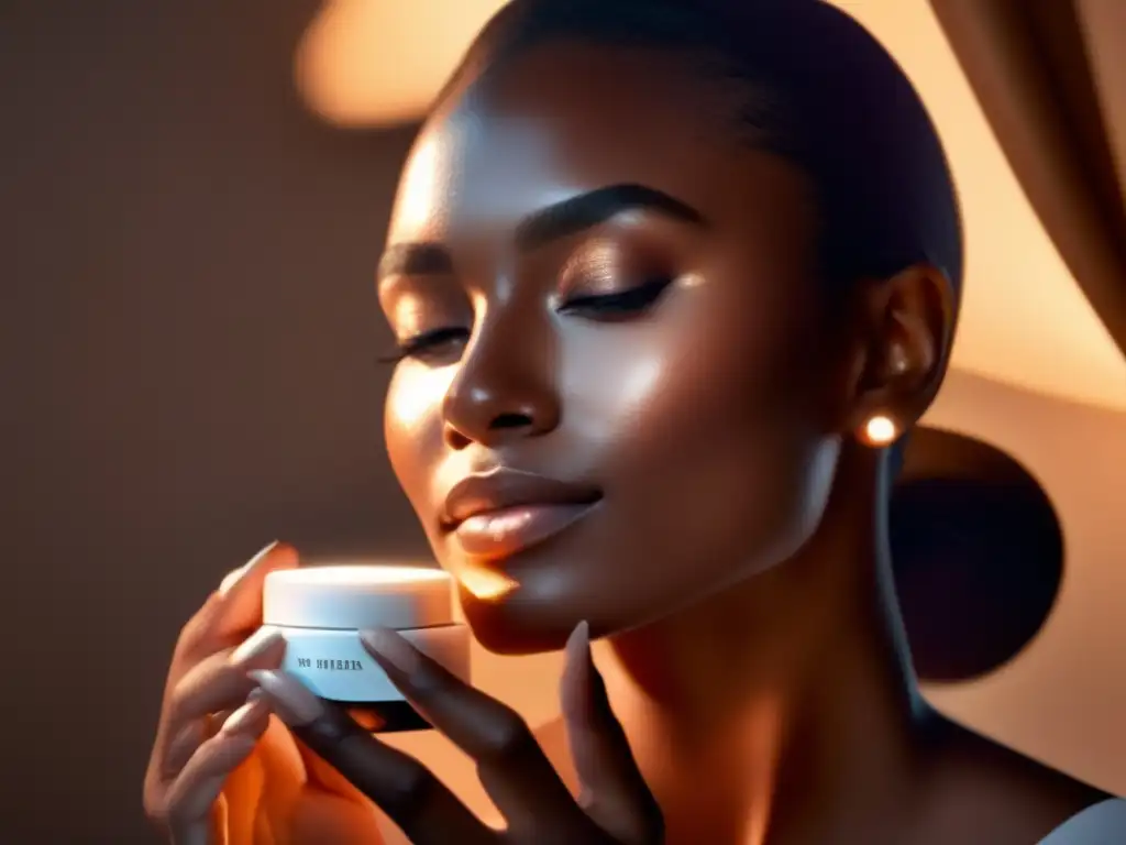 Piel radiante: Aplicación suave de hidratante con luz natural