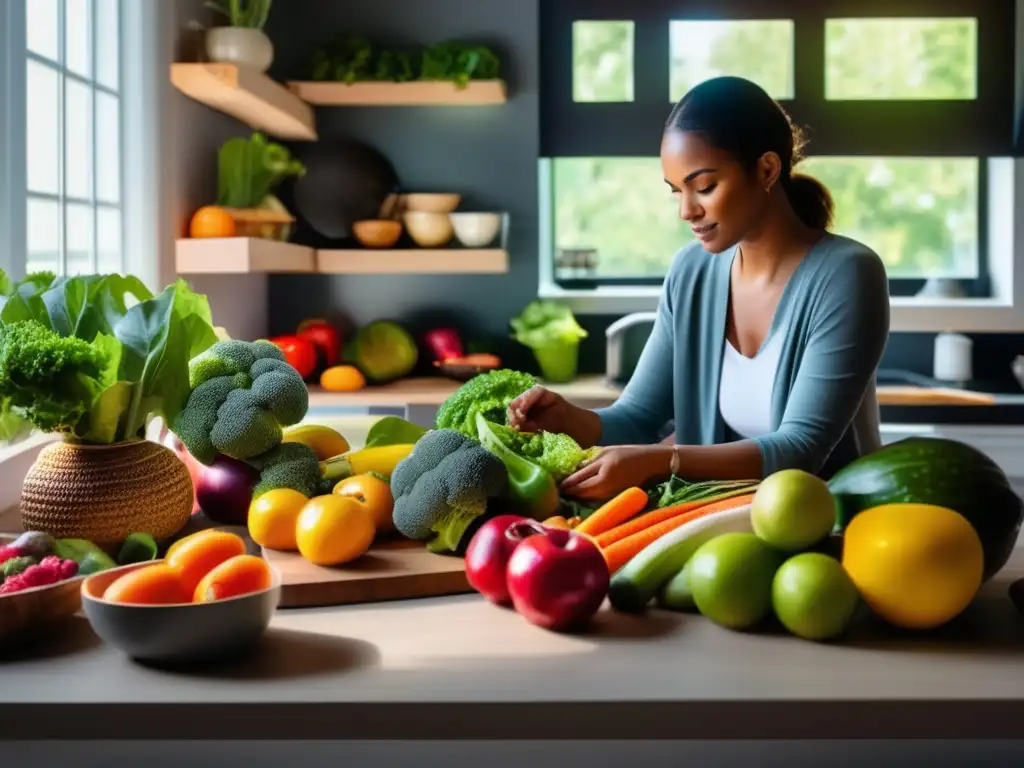 Preparación cuidadosa de comida cetogénica con autocompasión en la dieta cetogénica.