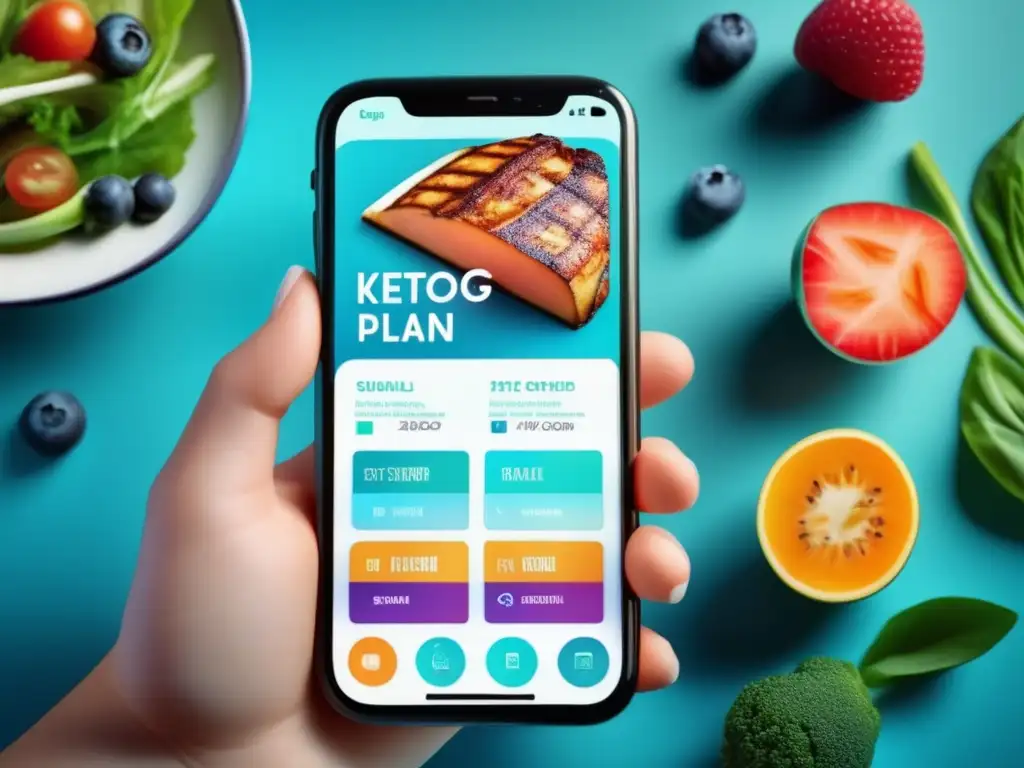 Plan de comidas cetogénicas personalizadas en pantalla de smartphone