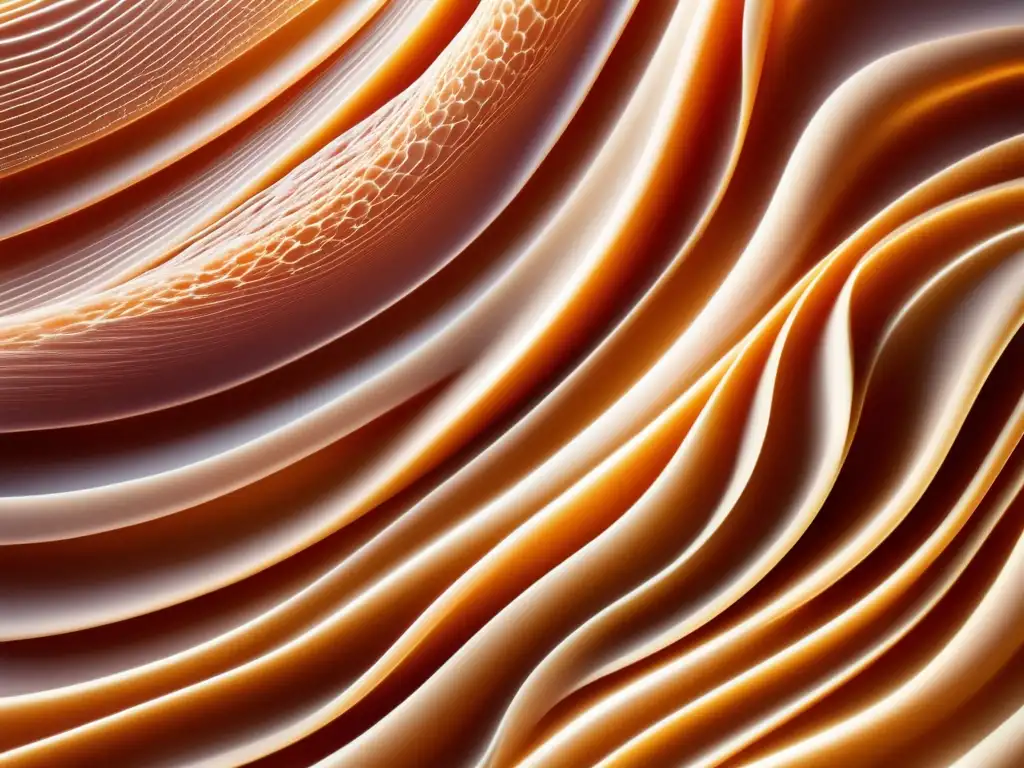 Piel radiante y elástica: detalle microscópico de colágeno y sebo